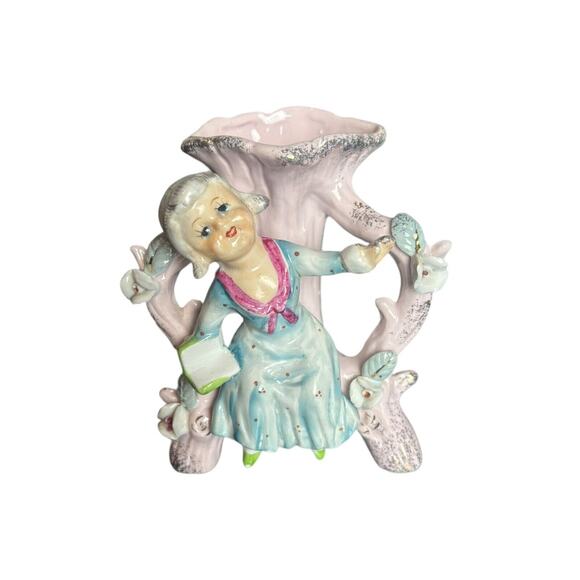 Japan Vintage Porcelain Girl‎ Bud Vase - Picture 1 of 6